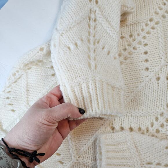 IRO Lovey Sweater Wool Alpaca Turtleneck Open Stitch in Chalk Women's Medium - Picture 7 of 12